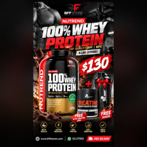 Nutrend 100% Whey Protein 2250g + Olimp Creatine 255g + Free Shaker 3in1